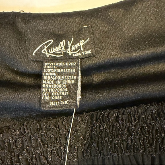 Russell Kemp New York Black Chiffon Pleated Blouse 5X NWT - Picture 6 of 6